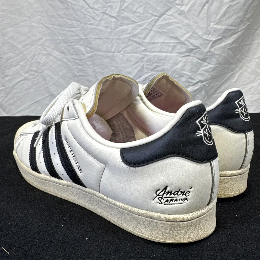Adidas André Saraiva x Superstar Chalk White Black Size 9.5
